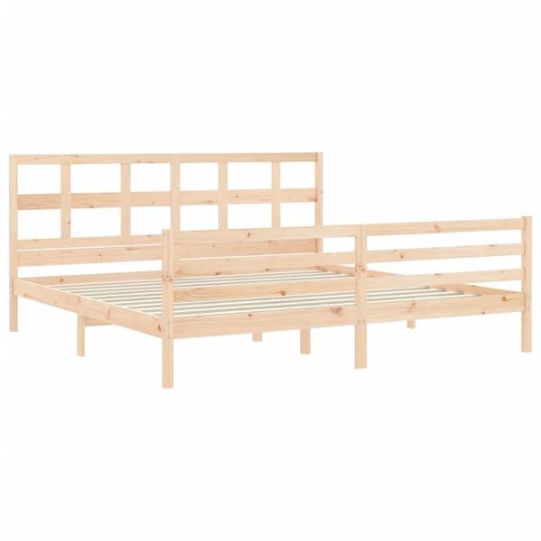 vidaXL Bed Frame without Mattress Super King Size Solid Wood