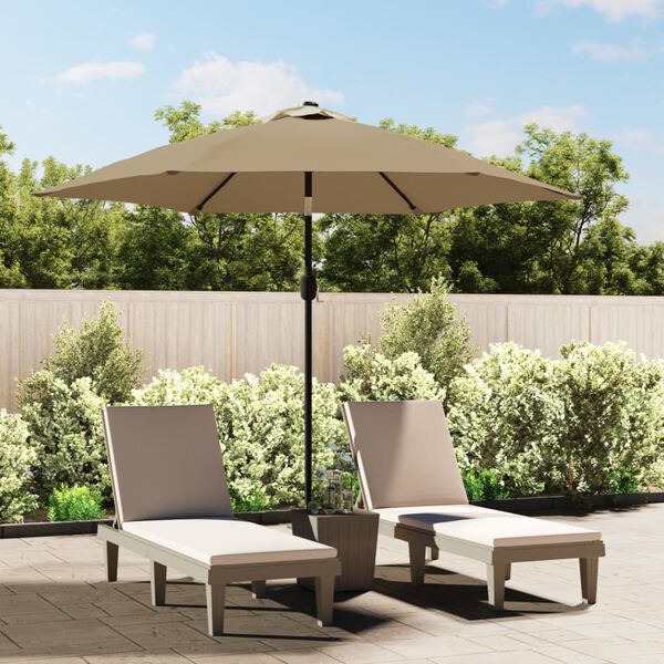 vidaXL Garden Parasol with Metal Pole 300 cm Taupe