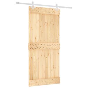 vidaXL Sliding Door 95 x 210 cm Solid Pine Wood (Untreated)