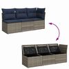 vidaXL Garden Sofa with Cushion 8 pcs Grey and beige Poly rattan