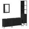 vidaXL Bathroom Furniture Set with Shelf 4 pcs Black Engineered wood