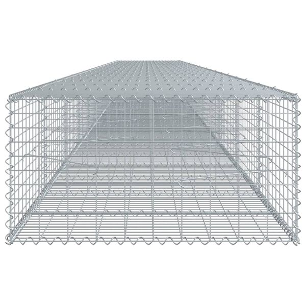 vidaXL Gabion Basket with Cover 1100x100x50 cm Galvanised Iron