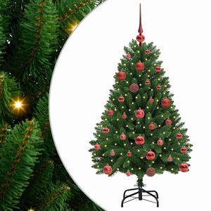 vidaXL Artificial Hinged Christmas Tree Green 120 cm PVC and Steel