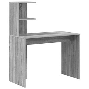 vidaXL Desk with Shelf Grey Sonoma 102 x 50 x 124 cm Engineered Wood