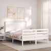 vidaXL Bed Frame without Mattress White 140x190 cm Solid Wood