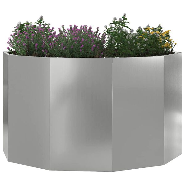 vidaXL Planter Silver 90 x 90 x 50 cm Galvanised Steel