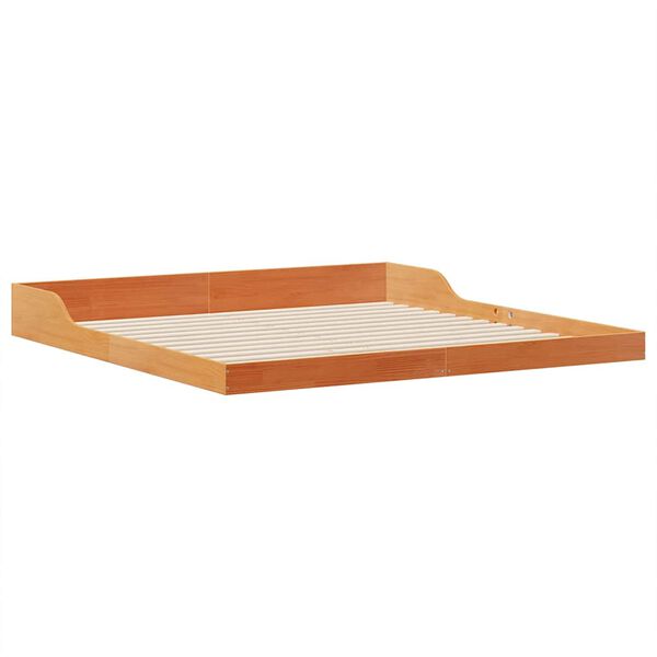 vidaXL Bed Frame Wax Brown 180 x 220 cm Solid Pine Wood