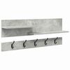 vidaXL Wall-Mounted Coat Rack with Shelf Concrete Grey 90 x 15 x 36 cm
