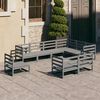 vidaXL 9 Piece Garden Lounge Set Grey Solid Pinewood