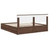 vidaXL Bed Frame with Drawer Brown Oak 200 x 200 cm Engineer Wood