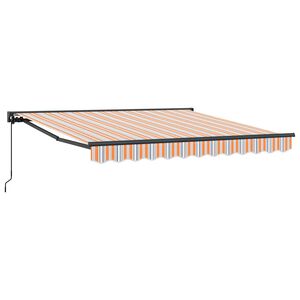 vidaXL Retractable Awning Manual Blue and Orange 300 x 250 cm
