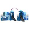 vidaXL Bunk Bed without Mattress with Slide and Curtains Blue 90x200 cm