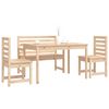 vidaXL 4 Piece Garden Dining Set Solid Wood Pine