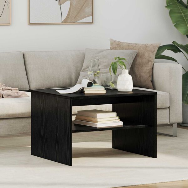vidaXL Coffee Table Black Oak 60 x 50 x 40 cm Engineered Wood