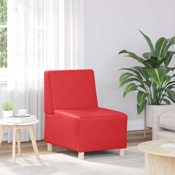 vidaXL Modular Sofa Unit Armless Red 55 x 74 x 82 cm Faux Leather