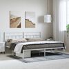 vidaXL Metal Bed Frame without Mattress with Headboard White 183x213cm