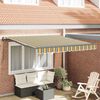 vidaXL Retractable Awning Manual Green and yellow 350 x 250 cm