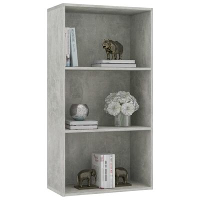 vidaXL 3-Tier Book Cabinet Concrete Grey 60x30x114 cm Engineered Wood