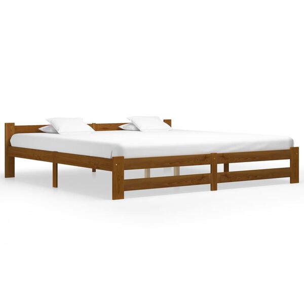 vidaXL Bed Frame without Mattress Honey Brown Solid Pine Wood 200x200cm