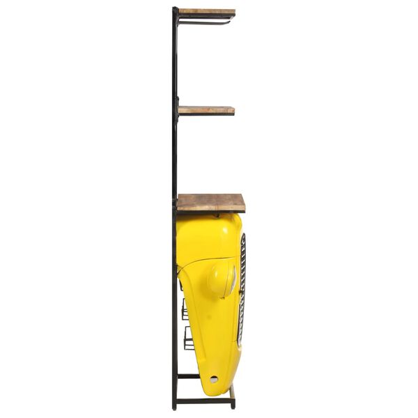 vidaXL Tractor Wine Cabinet Yellow 49x31x172 cm Solid Mango Wood