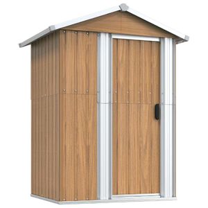vidaXL Garden Shed Brown 126x97,5x177 cm Galvanised Steel
