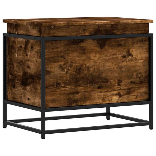 vidaXL Storage Box with Lid Smoked Oak 60x40x51.5 cm Engineered Wood