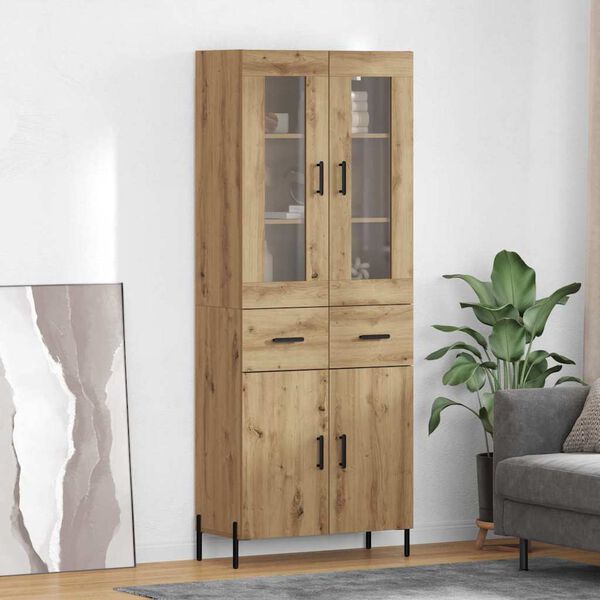 vidaXL Highboard Artisan Oak 69.5 x 34 x 180 cm Engineered Wood