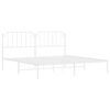 vidaXL Metal Bed Frame without Mattress with Headboard White 193x203cm