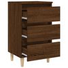 vidaXL Bed Cabinet with Solid Wood Legs Brown Oak 40x35x69 cm