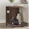 vidaXL Side Table with Wheels Brown Oak 50x30x55 cm Engineered Wood
