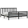 vidaXL Bed Frame without Mattress Black 200x200 cm Solid Wood Pine