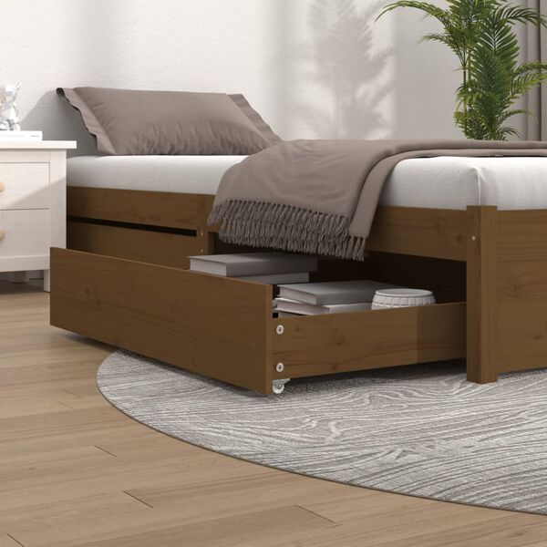 vidaXL Bed Drawers 2 pcs Honey Brown Solid Wood Pine
