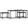 vidaXL Nesting Coffee Tables 3 pcs Black Engineered Wood