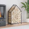 vidaXL Firewood Rack Black 60x25x90 cm Cold-rolled steel