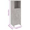 vidaXL 4 Piece Bathroom Furniture Set Concrete Grey Engineered Wood