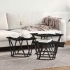 vidaXL Coffee Table 3 pcs Black Oak Engineered Wood and Steel