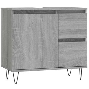 vidaXL Bathroom Cabinet Grey Sonoma 65x33x60 cm Engineered Wood