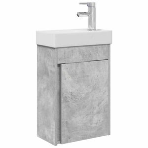 vidaXL Bathroom Vanity Unit with Tap Concrete Grey 40.5 x 22.5 x 62 cm