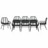 vidaXL Garden Dining Set 9 pcs Black Poly Rattan
