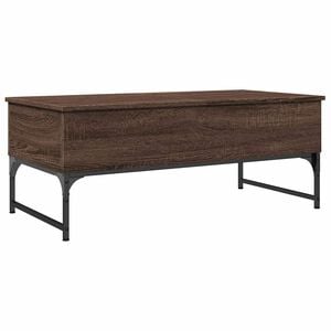 vidaXL Coffee Table Brown Oak 100x50x40 cm Engineered Wood and Metal