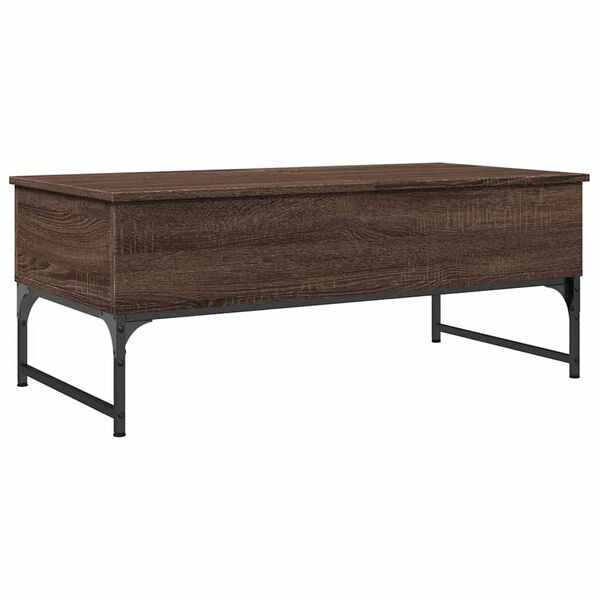 vidaXL Coffee Table Brown Oak 100x50x40 cm Engineered Wood and Metal