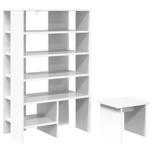 vidaXL Shoe Cabinet with Shelf 2 pcs White Engineered Wood