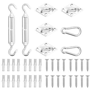 vidaXL 8 Piece Sunshade Sail Accessory Set Stainless Steel