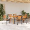vidaXL Garden Dining Set 7 pcs Black Poly rattan