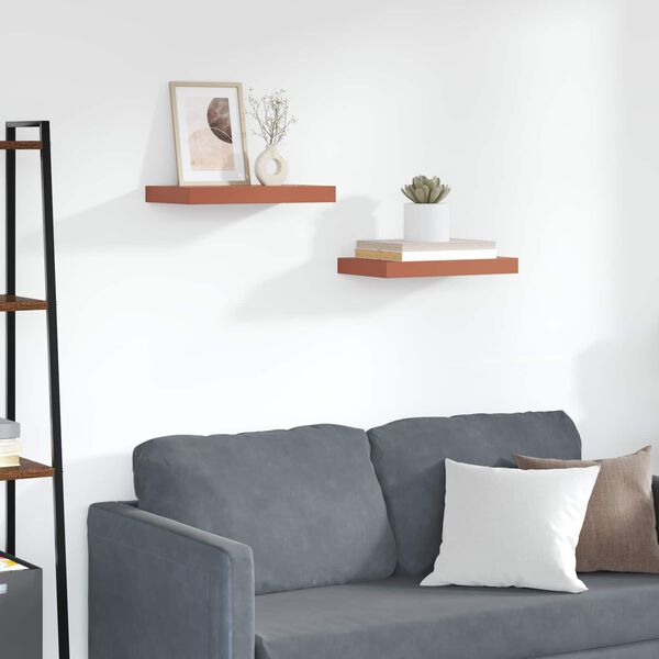 vidaXL Wall Shelf 2 pcs Red 40 x 23.5 x 4 cm Engineered Wood