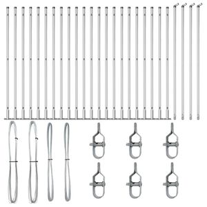 vidaXL Fence Post Other 26 pcs Grey 3.2 x 3.2 x 78.5 cm Steel