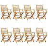 vidaXL Folding Garden Chairs 8 pcs Beige Solid Wood Acacia