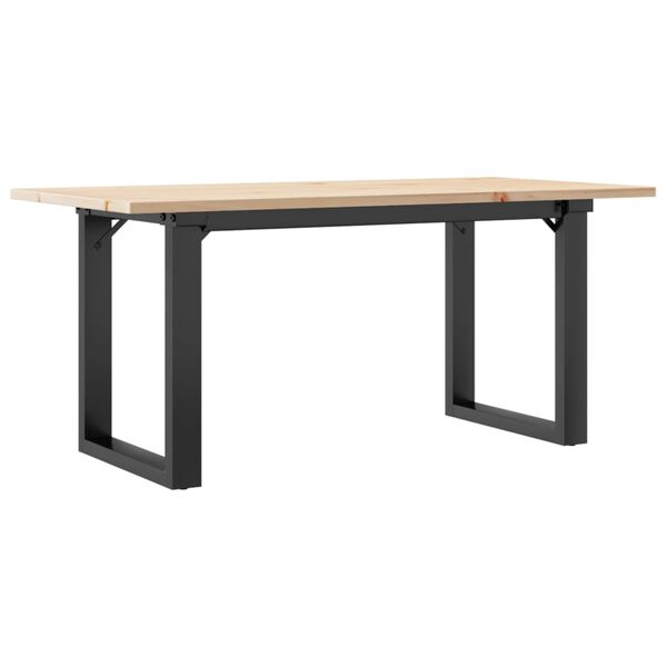 vidaXL Coffee Table O-Frame 100x50x45 cm Solid Wood Pine and Steel
