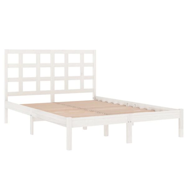 vidaXL Bed Frame without Mattress White 140x190 cm Solid Wood