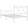 vidaXL Metal Bed Frame without Mattress with Footboard White 90x200cm
